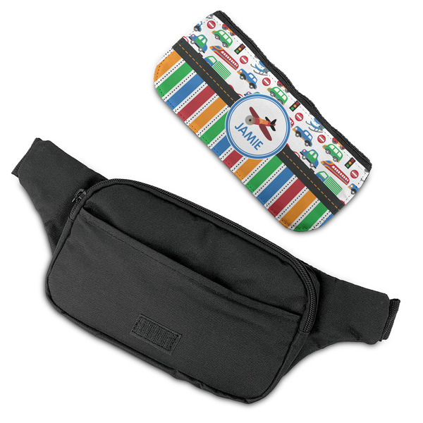 Transportation & Stripes Fanny Packs - FLAT (flap off)