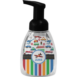 Transportation & Stripes Foam Soap Bottle - Black (Personalized)