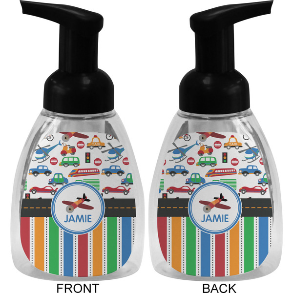 Transportation & Stripes Foam Soap Bottle (Front & Back)