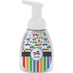 Transportation & Stripes Foam Soap Bottle - White (Personalized)
