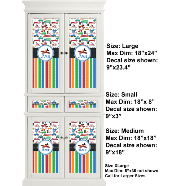 Transportation & Stripes Full Cabinet (Show Sizes)