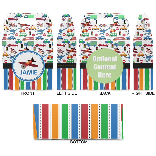 Transportation & Stripes Gable Favor Box - Approval
