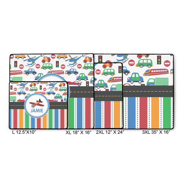 Transportation & Stripes Gaming Mats - SIZE CHART