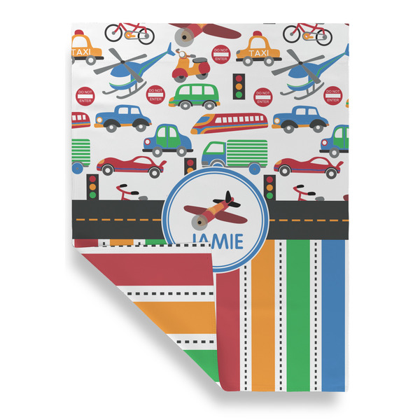 Transportation & Stripes Garden Flags - Large - Double Sided - FRONT FOLDED