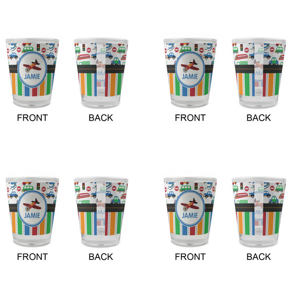 Transportation & Stripes Glass Shot Glass - Standard - Set of 4 - APPROVAL