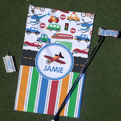Transportation & Stripes Golf Towel Gift Set (Personalized)
