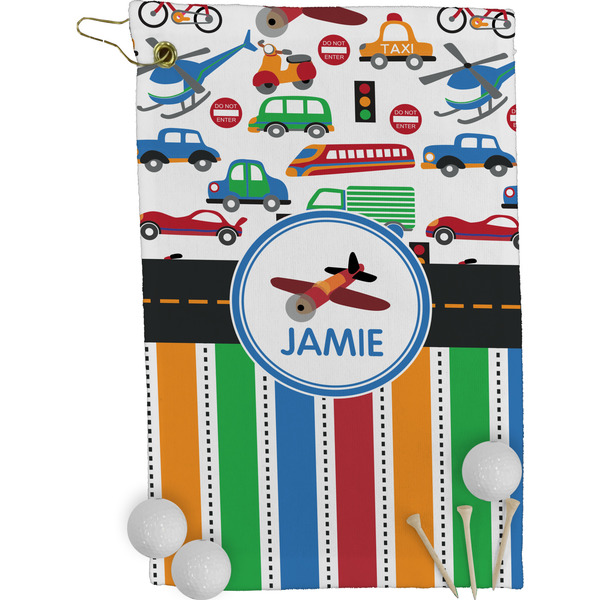 Transportation & Stripes Golf Towel (Personalized)