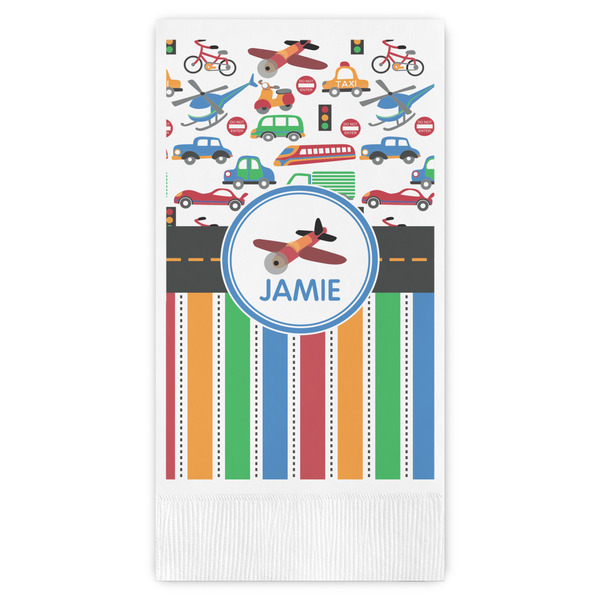 Custom Transportation & Stripes Guest Towels - Full Color (Personalized)
