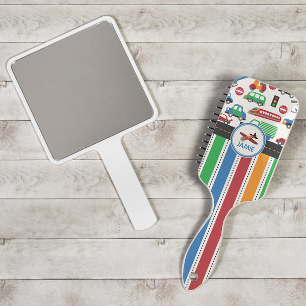 Transportation & Stripes Hair Brush - In Context
