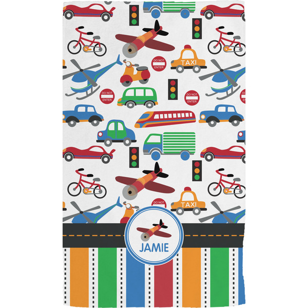 Transportation & Stripes Hand Towel (Personalized)