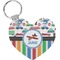 Transportation & Stripes Heart Plastic Keychain w/ Name or Text