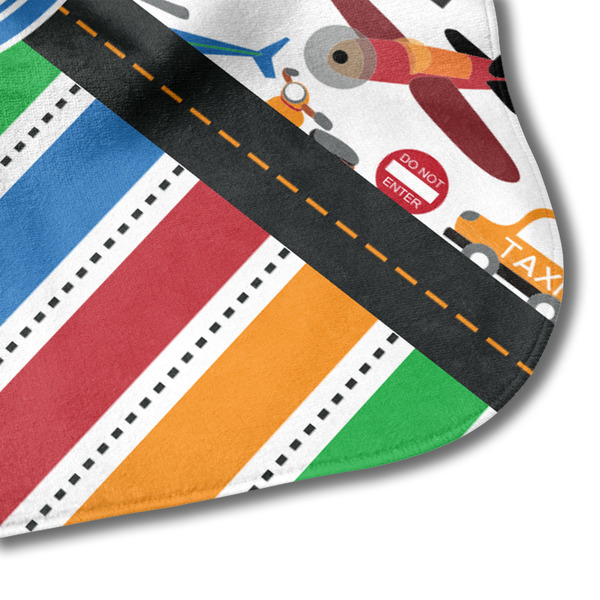 Transportation & Stripes Hooded Baby Towel- Detail Corner