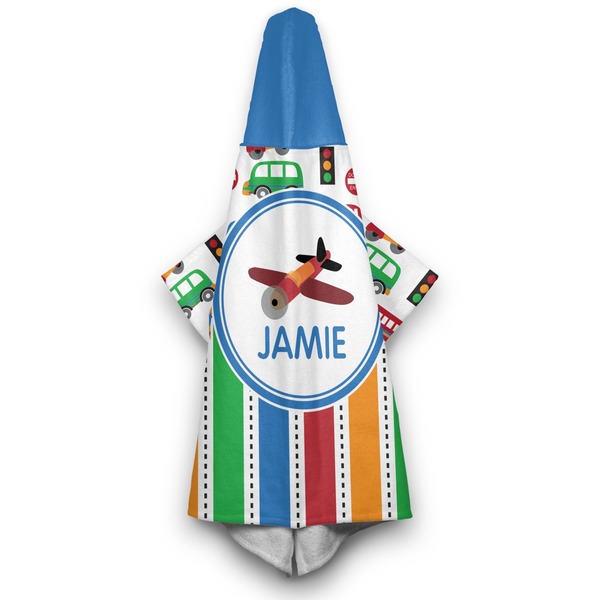 Transportation & Stripes Hooded Towel - Hanging