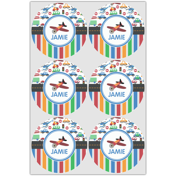 Transportation & Stripes Icing Circle - Large - Set of 6