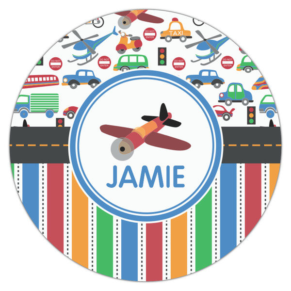 Transportation & Stripes Icing Circle - Medium - Single