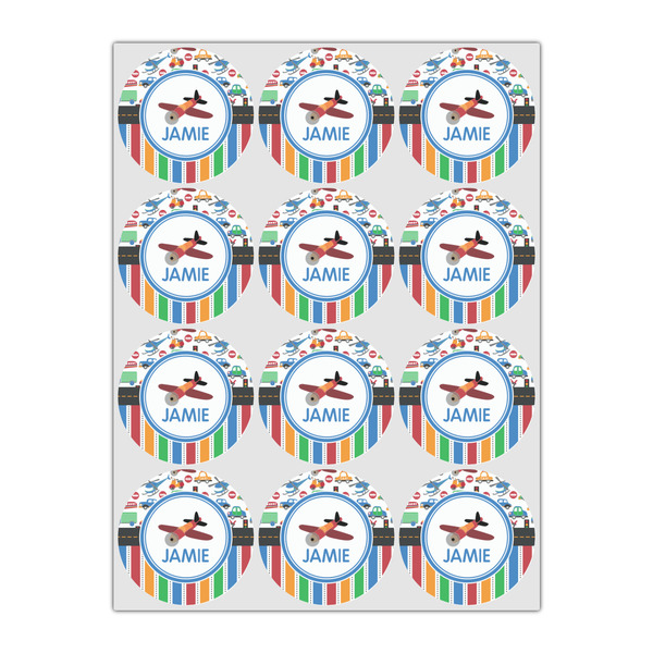 Transportation & Stripes Icing Circle - Small - Set of 12