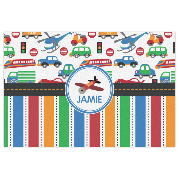 Transportation & Stripes Indoor / Outdoor Rug - 2'x3' - Front Flat