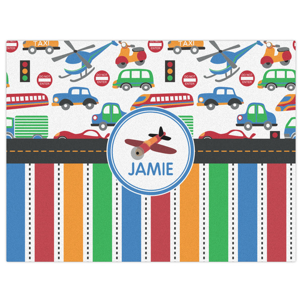 Transportation & Stripes Indoor / Outdoor Rug - 6'x8' - Front Flat