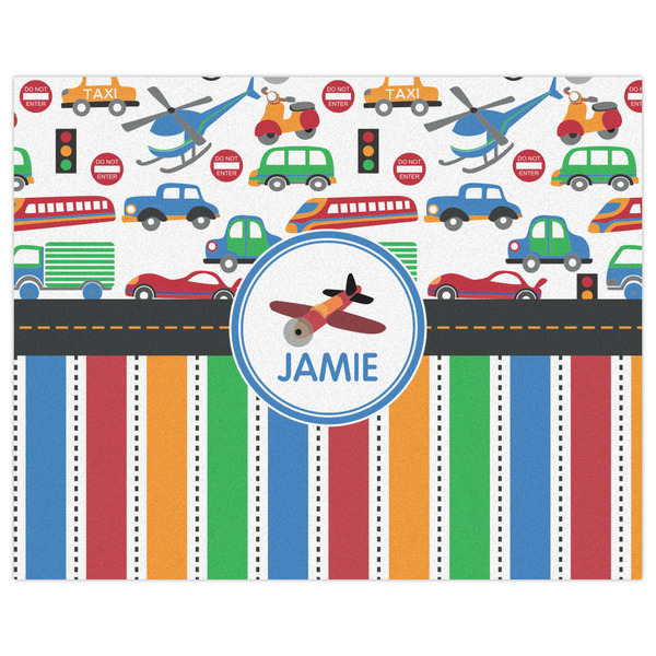 Transportation & Stripes Indoor / Outdoor Rug - 8'x10' - Front Flat