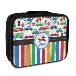 Transportation & Stripes Insulated Lunch Bag (Personalized)