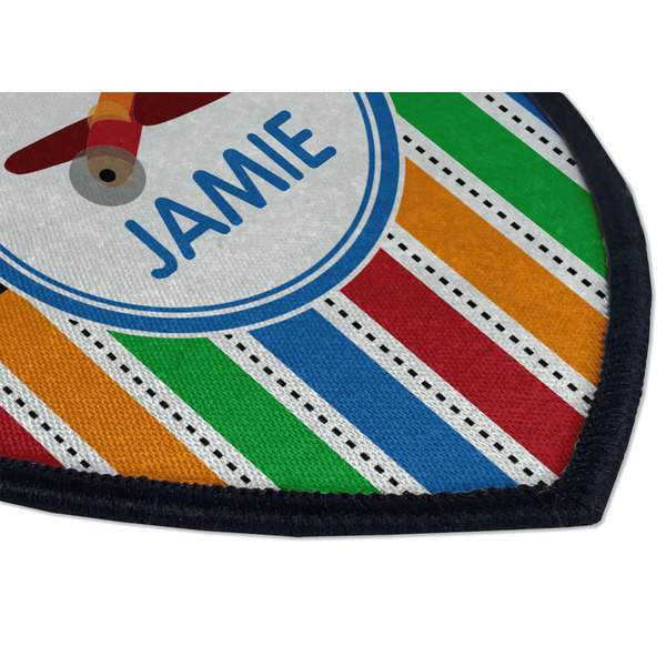 Transportation & Stripes Iron on Shield 3 Detail