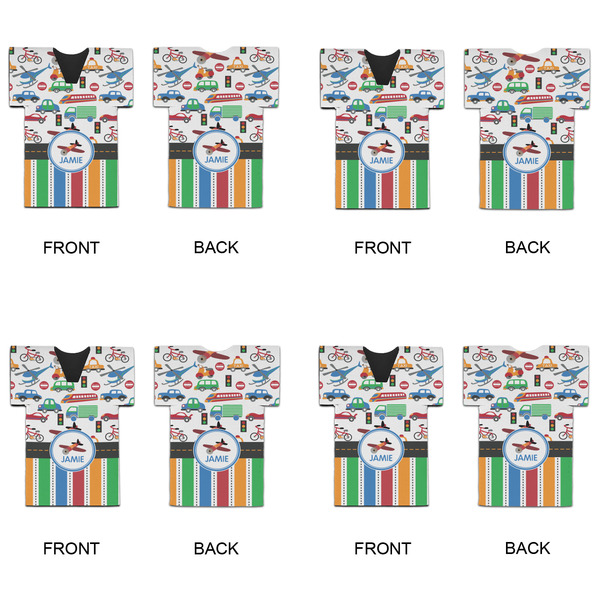 Transportation & Stripes Jersey Bottle Cooler - Set of 4 - APPROVAL