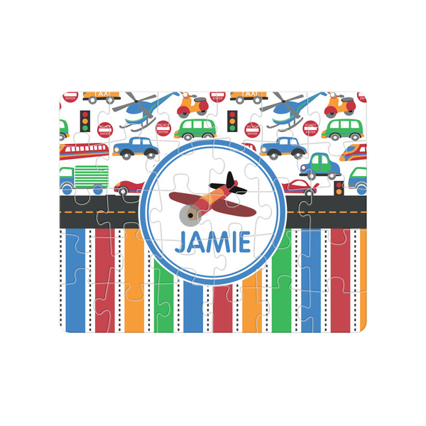 Custom Transportation & Stripes Jigsaw Puzzles (Personalized)