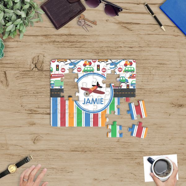 Transportation & Stripes Jigsaw Puzzle 30 Piece - In Context
