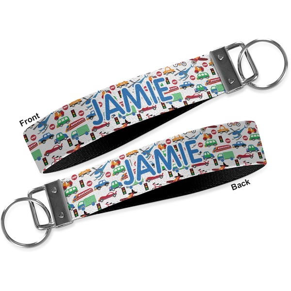 Transportation & Stripes Key-chain - Metal and Nylon - Front and Back