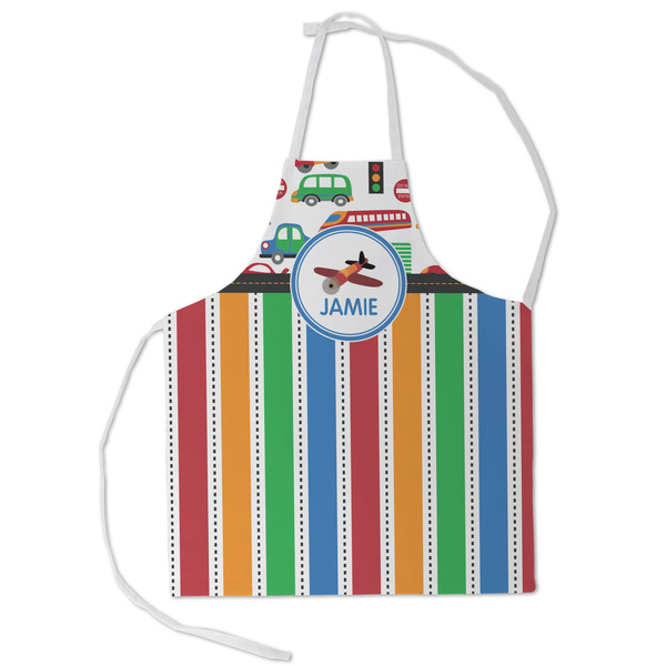 Custom Transportation & Stripes Kid's Apron - Small (Personalized)