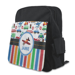 Transportation & Stripes Preschool Backpack (Personalized)
