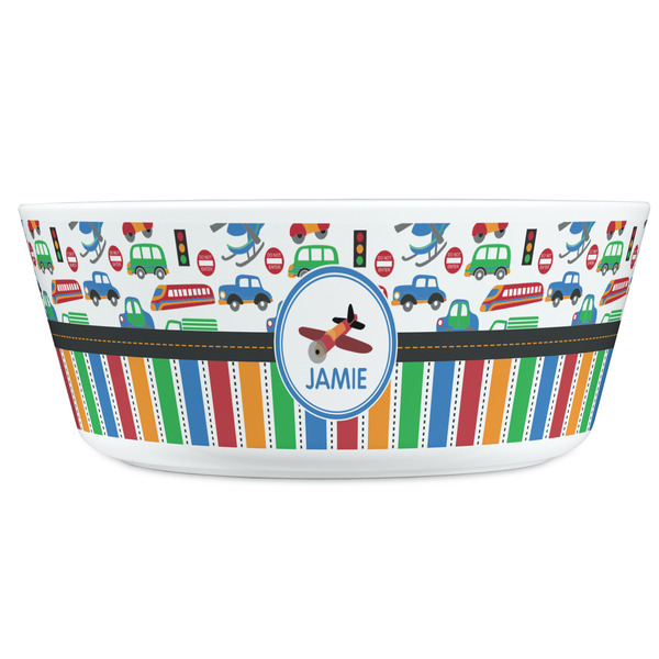 Transportation & Stripes Kids Bowls - FRONT