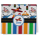 Transportation & Stripes Kitchen Towel - Poly Cotton w/ Name or Text