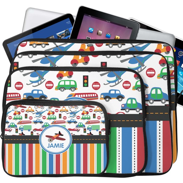 Transportation & Stripes Laptop Case Sizes
