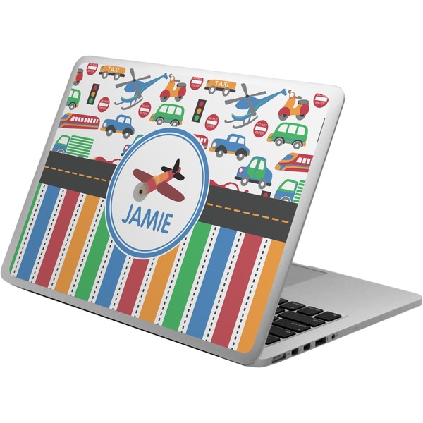 Custom Transportation & Stripes Laptop Skin - Custom Sized (Personalized)