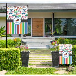Transportation & Stripes Large Garden Flag - Double Sided (Personalized)
