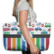 Transportation & Stripes Large Rope Tote Bag - In Context View