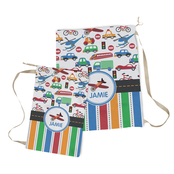 Transportation & Stripes Laundry Bag - Both Bags