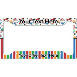 Transportation & Stripes License Plate Frame - Style A (Personalized)