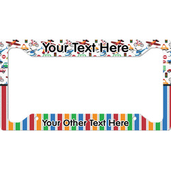 Transportation & Stripes License Plate Frame - Style A (Personalized)