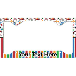 Transportation & Stripes License Plate Frame - Style C (Personalized)