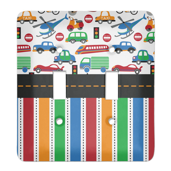 Custom Transportation & Stripes Light Switch Cover (2 Toggle Plate)