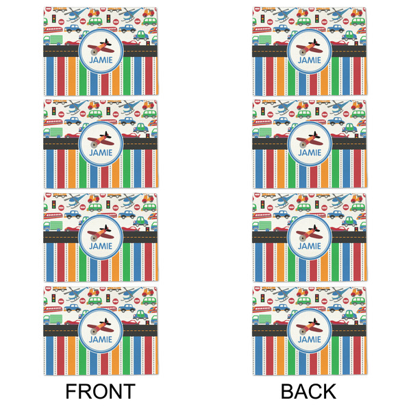Transportation & Stripes Linen Placemat - APPROVAL Set of 4 (double sided)