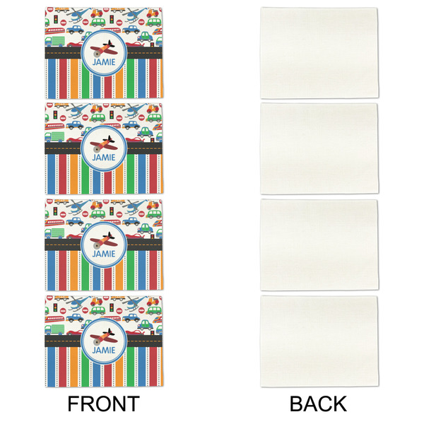 Transportation & Stripes Linen Placemat - APPROVAL Set of 4 (single sided)
