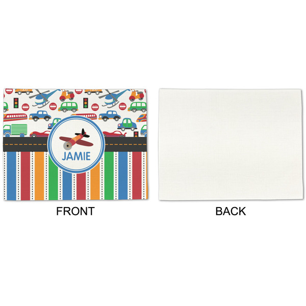 Transportation & Stripes Linen Placemat - APPROVAL Single (single sided)