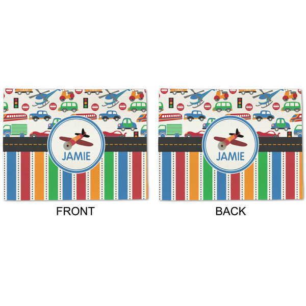 Transportation & Stripes Linen Placemat - APPROVAL (double sided)