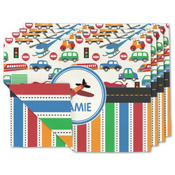 Transportation & Stripes Linen Placemat w/ Name or Text