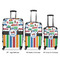 Transportation & Stripes Luggage Bags all sizes - With Handle