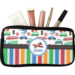Transportation & Stripes Makeup / Cosmetic Bag (Personalized)
