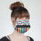 Transportation & Stripes Mask - Quarter View on Girl